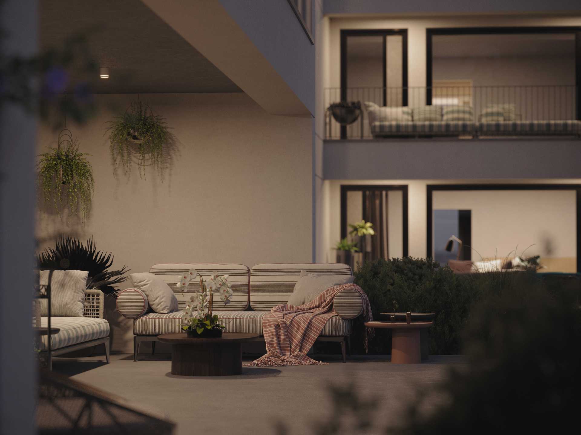 Quartier Hirtengarten Terrasse Nacht